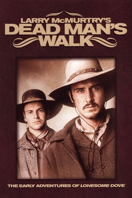This vintage TV poster features two men in cowboy hats against a sepia-toned background, evoking a nostalgic Western mood. The warm brown tones and classic film aesthetic suggest a timeless adventure story.