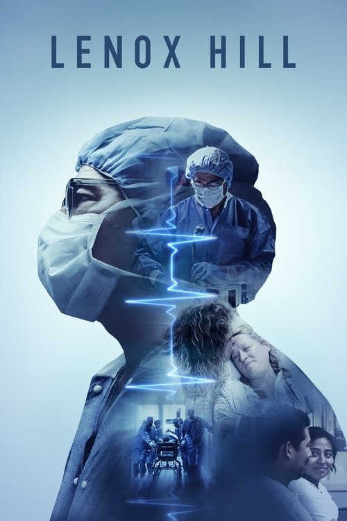 The poster features a surreal, ethereal scene with a large, translucent figure of a person in a surgical mask, surrounded by glowing blue energy lines that connect to smaller figures in the background. The cool blue tones and futuristic aesthetic evoke a sense of mystery and advanced technology, ...