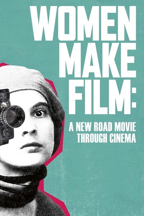 The poster features a striking black-and-white portrait of a woman with a camera lens over her eye, set against a teal background. Bold white text announces the show's title, while smaller text hints at its cinematic journey. The composition evokes mystery and artistic expression, suggesting a un...