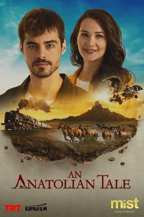 The poster features a man and woman against a warm sunset backdrop, evoking a sense of adventure and romance. The landscape below shows a train journey through a rugged terrain, blending historical charm with modern travel. The colors are rich and inviting, with golden hues and earthy tones that ...