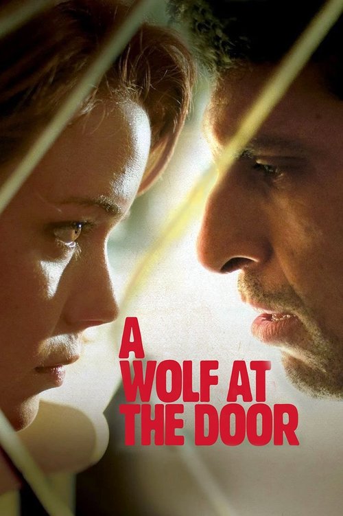 The poster features a close-up of two characters facing each other, their expressions intense and serious. The warm, golden lighting creates a dramatic atmosphere, while the bold red title text stands out against the muted background.