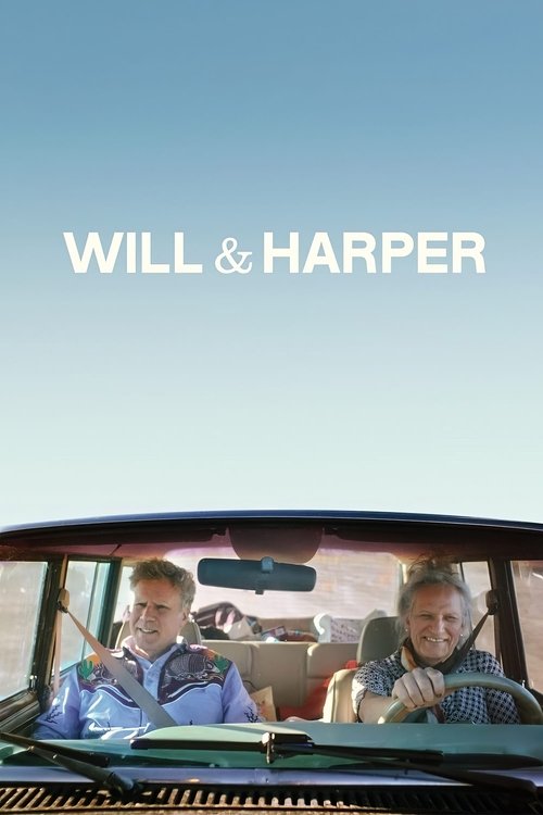 The poster features two men in a car against a clear blue sky, evoking a sense of adventure and camaraderie. The warm lighting and open car interior create an inviting atmosphere, suggesting a journey filled with humor and friendship.