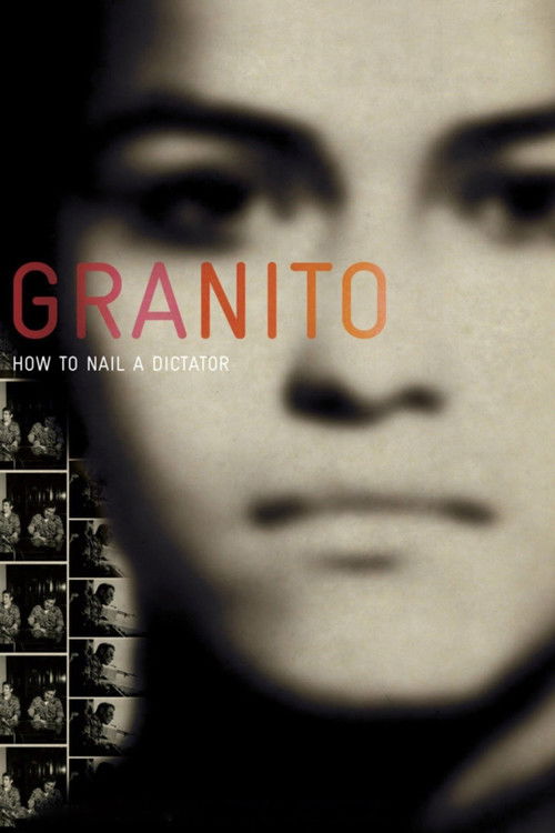 The poster features a hauntingly beautiful close-up of a woman's face, with her eyes wide and intense, conveying a sense of mystery and intrigue. The muted sepia tones and grainy texture evoke a noir atmosphere, while the bold red text "GRANITO" stands out against the dark background, hinting at ...