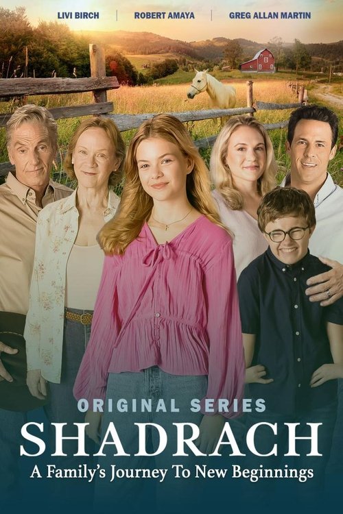 The poster features a warm, nostalgic scene with a family of five standing together in a pastoral setting. The colors are soft and earthy, creating a cozy atmosphere. The mood is one of familial love and shared memories, evoking a sense of warmth and connection.