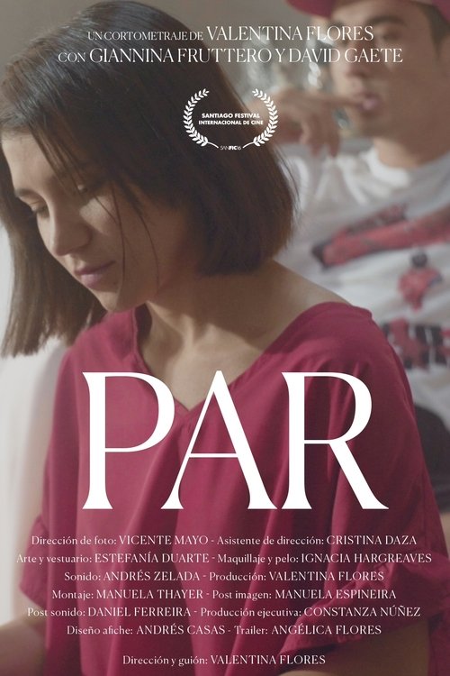 The poster features a young woman in a red top, her gaze directed downward with a somber expression. Behind her, a man in a white shirt is partially visible, adding depth to the composition. The muted tones and soft lighting evoke a melancholic mood, suggesting themes of longing or emotional dist...