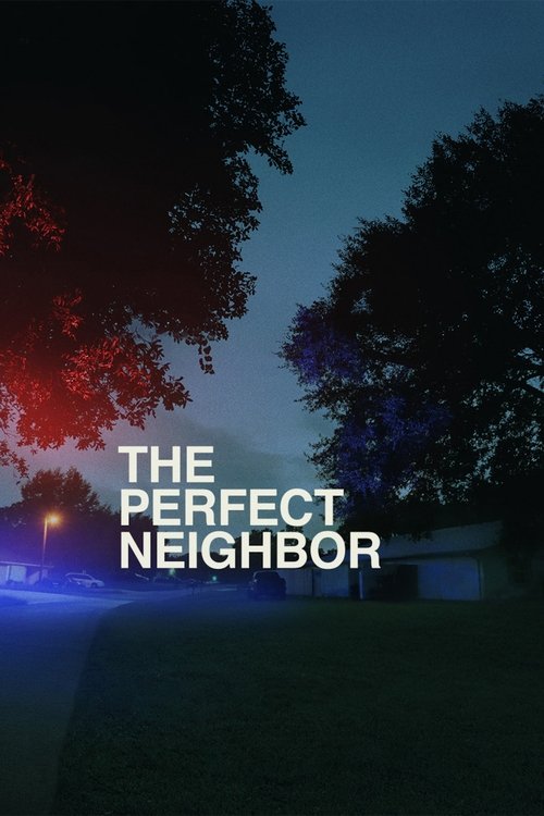 The poster features a serene suburban scene at twilight, with silhouetted trees framing the image. The title "The Perfect Neighbor" is prominently displayed in bold white text, suggesting a story about finding harmony in everyday moments. The muted color palette and soft lighting evoke a sense of...