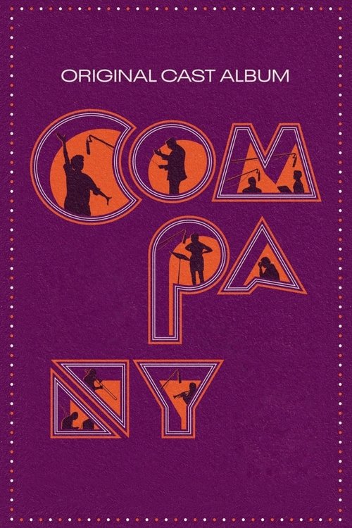 The poster features silhouettes of characters in a dramatic, moody atmosphere against a deep purple background. The word "COMPANY" is creatively designed with triangular frames containing various scenes, suggesting a narrative about friendship and camaraderie.