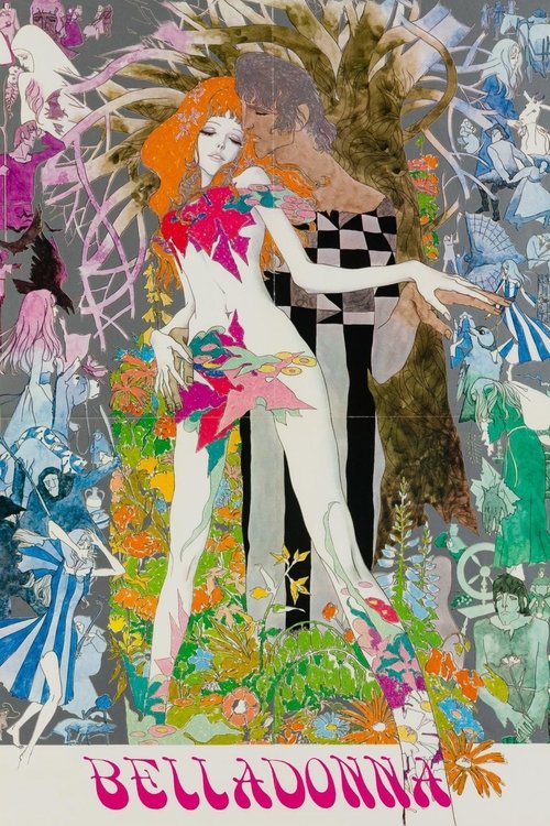 The poster features two figures in a surreal, psychedelic embrace against a vibrant, chaotic background. The woman wears a pink floral dress while the man sports a black-and-white checkered shirt, both rendered in a dreamlike, stylized style. The scene exudes a sense of emotional turmoil and arti...