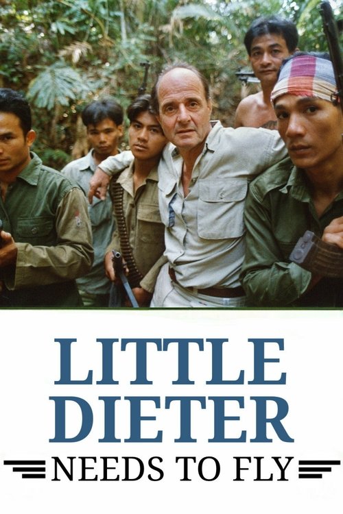 The poster features a group of men in a lush, green forest, suggesting an adventurous or escape theme. The central figure, Dieter, stands out with a confident expression, while others around him add to the sense of camaraderie and urgency. The vibrant colors and natural setting evoke a mood of ac...