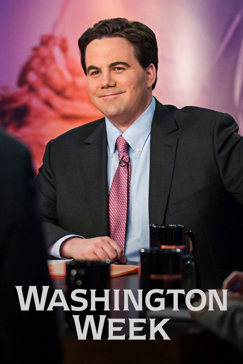 The Atlantic's "Washington Week" poster features a man in a suit against a warm, blurred background, suggesting a professional yet relaxed atmosphere. The image conveys a sense of authority and approachability, with the man's confident smile and poised demeanor.