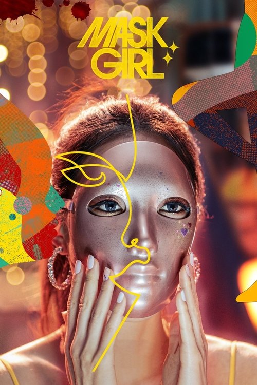 A glamorous woman with striking makeup and glowing eyes poses against a vibrant, colorful background. The poster features bold typography and dynamic lighting that evoke a sense of mystery and allure.