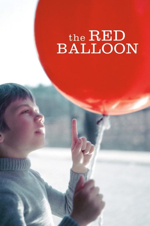 A young boy gazes upward with a red balloon in hand, evoking a nostalgic, dreamy atmosphere.