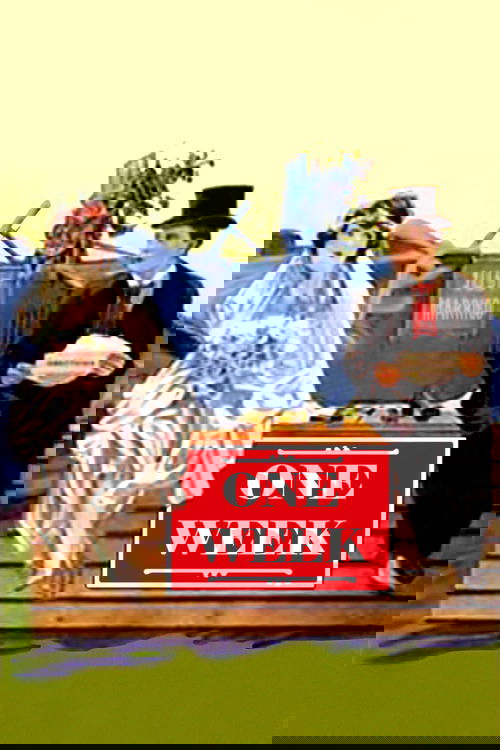 This vintage movie poster features a romantic couple on a wooden dock, with the woman in a white dress and the man in a top hat holding a tray. The background includes a blue boat and a sign reading "Just Make It." The warm colors and classic style evoke a nostalgic, timeless romance.