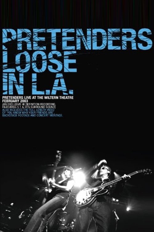 The poster features a gritty, moody black-and-white image of a band performing on stage, with silhouettes and dramatic lighting. Bold, distressed typography in blue and white dominates the top, evoking a rebellious, urban atmosphere. The overall mood is intense and cinematic, capturing the raw en...