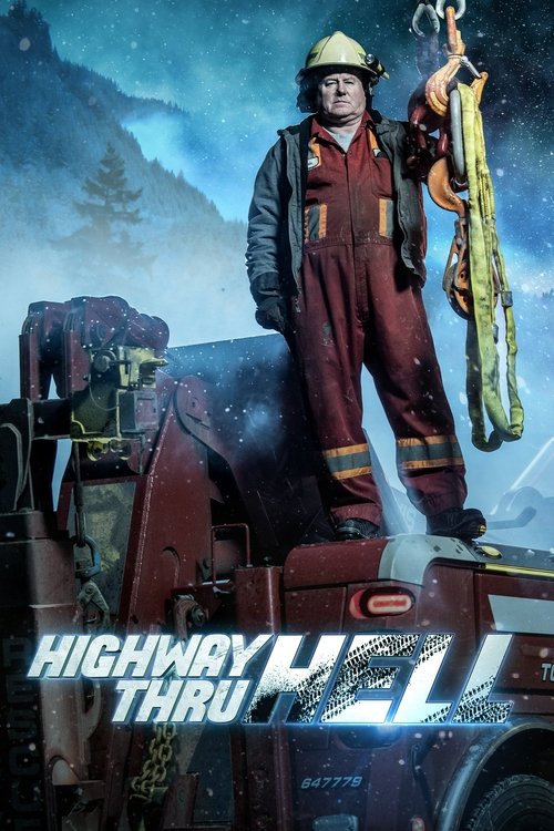 A firefighter stands atop a wrecked truck, holding a rope, with a stormy sky and mountainous backdrop. The poster conveys a gritty, action-packed mood with intense colors and dramatic lighting.