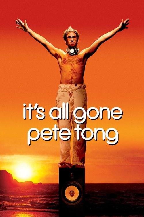 The poster features a shirtless man with arms raised against a vibrant sunset, evoking a sense of freedom and nostalgia. The warm orange hues create an emotional atmosphere, while the bold text "It's All Gone Pete Tong" adds a nostalgic touch.