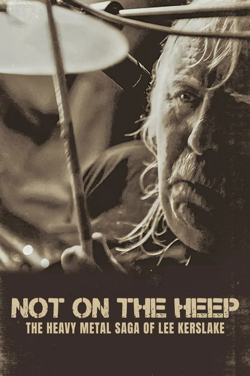 The poster features a gritty, sepia-toned image of Lee Kerslake with a rugged, intense expression. The dark, moody atmosphere conveys a heavy, dramatic mood, emphasizing the film's raw and intense heavy metal themes.