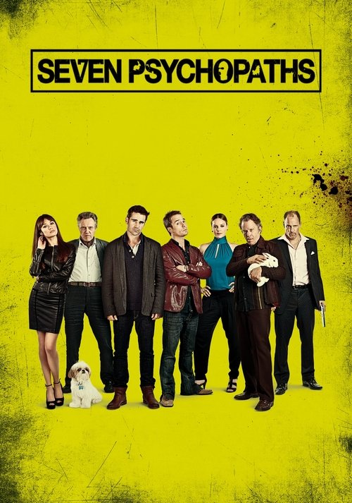 The poster features seven men and a woman standing against a vibrant yellow background, creating a striking visual contrast. The men are dressed in formal attire, while the woman wears a stylish dress, adding to the ensemble. The overall mood is mysterious and intriguing, hinting at the supernatu...