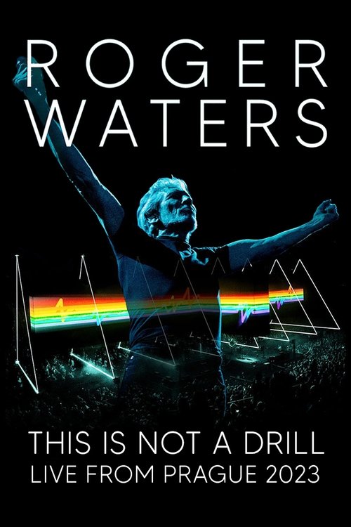 The poster features a silhouette of Roger Waters with arms raised, evoking a sense of freedom and rebellion. A vibrant rainbow arc forms a geometric shape behind him, symbolizing his musical journey. The dark background contrasts with the bright colors, creating a dramatic and inspiring atmospher...
