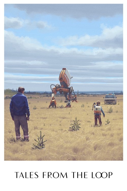 The poster features a serene rural scene with people in a golden field under a cloudy sky. The muted earthy tones and soft lighting evoke a nostalgic, peaceful mood, suggesting a story of connection and reflection.