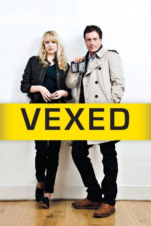 The poster features a stylish couple standing against a clean white backdrop, exuding confidence and sophistication. The bold yellow banner with "VEXED" in black letters dominates the center, suggesting a dramatic and intriguing narrative. The overall composition conveys a modern, urban atmospher...