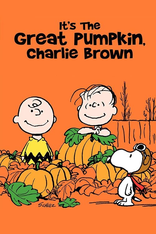This vibrant orange poster features Charlie Brown and Snoopy amidst a colorful pumpkin patch, evoking a nostalgic autumn mood. The cheerful characters and rich autumnal colors create a warm, inviting atmosphere that captures the essence of classic Peanuts.