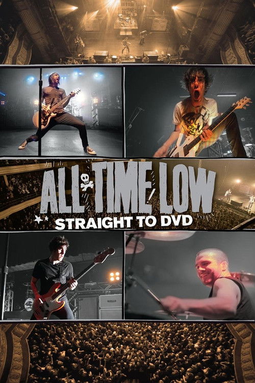 This movie poster captures the raw energy of the band All Time Low, featuring guitarist and vocalist Steve Winwood in a dynamic pose. The warm, golden lighting creates an intimate atmosphere, while the dark, moody background emphasizes the band's powerful presence. The collage-style design highli...