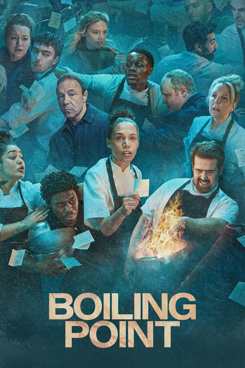 The poster depicts a tense scene with a diverse group of people gathered around a central figure holding a lit match, suggesting a dramatic confrontation. The cool blue tones and dark background create an atmosphere of suspense and danger, while the warm glow of the match adds a sense of urgency ...