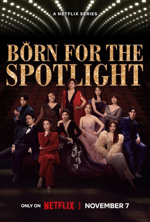 The poster features a glamorous group of women in elegant evening gowns, exuding confidence and sophistication. The warm spotlighting background enhances the glamorous atmosphere, while the bold golden title and Netflix branding create a striking visual impact.