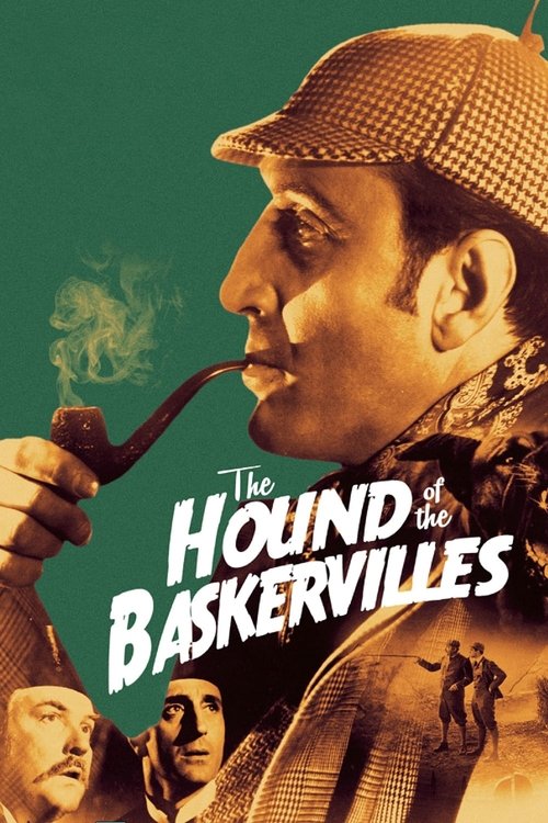 The poster features a close-up of a man in a hat smoking a pipe against a green background, with smaller images of other characters at the bottom. The title is prominently displayed in bold white letters. The overall mood is mysterious and suspenseful, evoking the classic noir aesthetic.