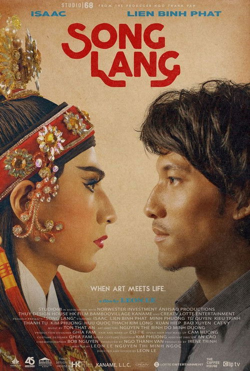 The poster features a tender, intimate portrait of two characters in a close-up, with warm tones and soft lighting creating a romantic atmosphere. The title "Song Lang" is prominently displayed in bold red letters, evoking a sense of nostalgia and cultural richness.