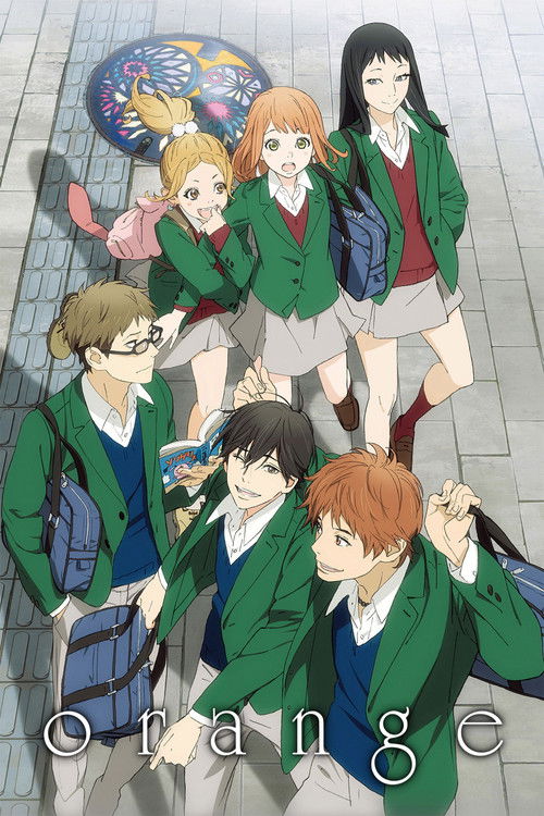 This vibrant anime poster features a group of students in matching green school uniforms, exuding youthful energy and camaraderie. The warm orange background complements the characters' attire, creating a lively and inviting atmosphere. The playful expressions and dynamic poses convey a sense of ...