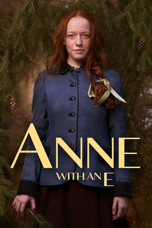 The poster features Anne with a golden eagle perched on her shoulder, set against a dark, moody forest backdrop. The deep blue coat contrasts with the warm golden tones, creating a dramatic and mysterious atmosphere.
