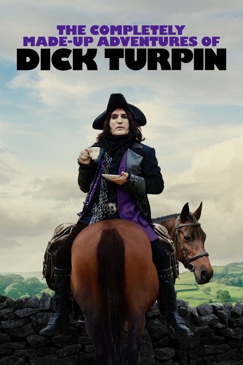 The poster features a dramatic scene with Dick Turpin riding a horse, wearing a black hat and coat against a cloudy sky. The colors are rich, with deep purples and browns dominating the image. The mood is adventurous and mysterious, capturing the essence of a classic western adventure.