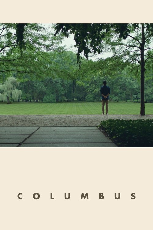 A lone figure stands on a grassy path, framed by lush green trees under a soft, overcast sky. The muted tones and serene atmosphere evoke a sense of quiet contemplation, while the minimalist design emphasizes the timeless, reflective mood of the scene.
