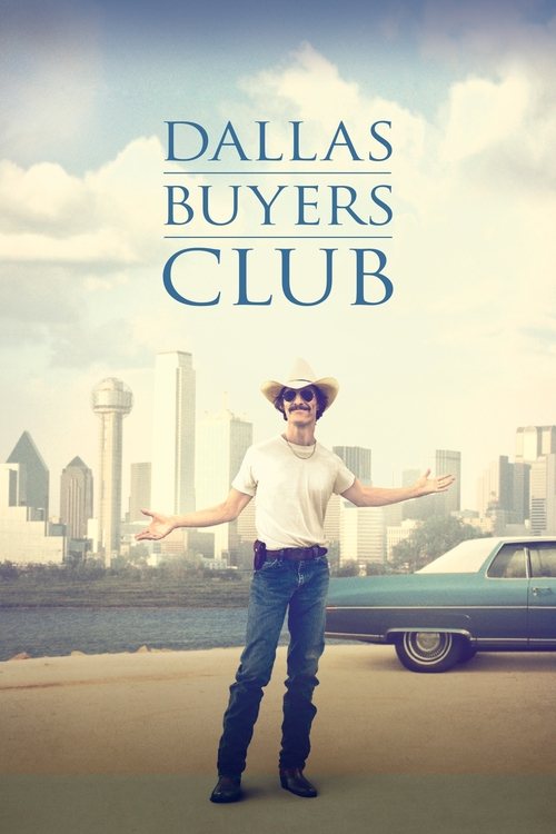 The poster features a man in a cowboy hat and sunglasses with arms outstretched, standing before a city skyline. The warm, nostalgic colors evoke a sense of adventure and nostalgia.
