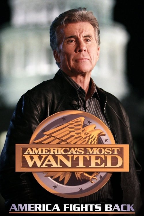 The poster features a stern-faced man in a leather jacket against a blurred, dramatic background. The title "America's Most Wanted" is prominently displayed in bold, metallic lettering within a circular emblem. The overall design conveys a serious, gritty atmosphere, emphasizing the show's theme ...