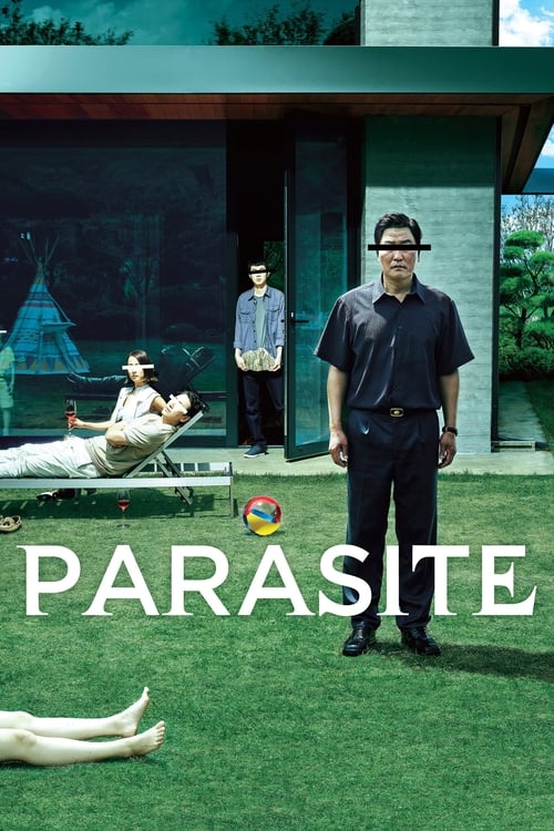The poster features a tense scene with a man in a dark shirt standing solemnly while others lounge on a grassy lawn. A colorful ball and a teepee hint at the film's themes of survival and social hierarchy. The juxtaposition of the serene garden and the ominous atmosphere creates a striking visual...