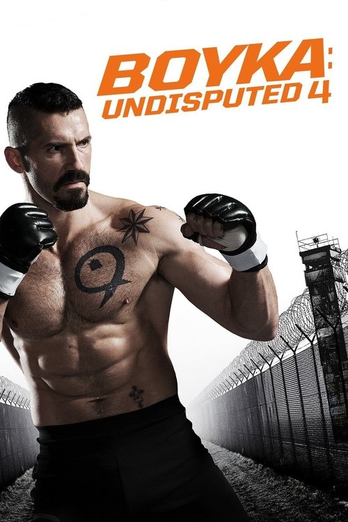 A muscular man with a tattoo of the number 9 stands confidently in a gritty, urban setting, exuding strength and determination. The poster features bold orange and black colors, creating a high-contrast, intense atmosphere. The mood is one of raw power and unyielding spirit, capturing the essence...