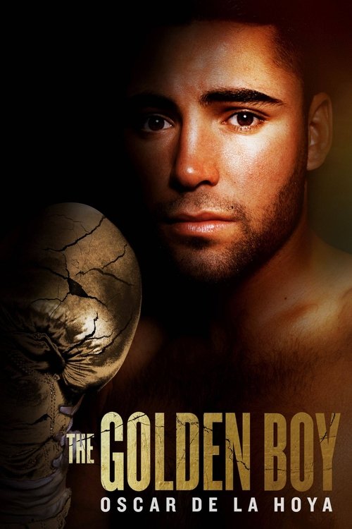 The poster features a muscular man with a rugged, intense expression against a dark, moody background. His golden skin contrasts sharply with the shadowy tones, evoking a sense of strength and mystery. The title "The Golden Boy" is prominently displayed in bold, metallic lettering, suggesting a b...