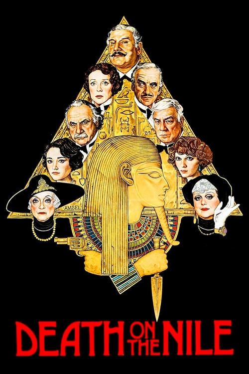 This poster features a pyramid of characters, with a golden Nile god at the center, evoking a mystical and dramatic atmosphere. The vibrant colors and dramatic composition suggest a thrilling adventure story.