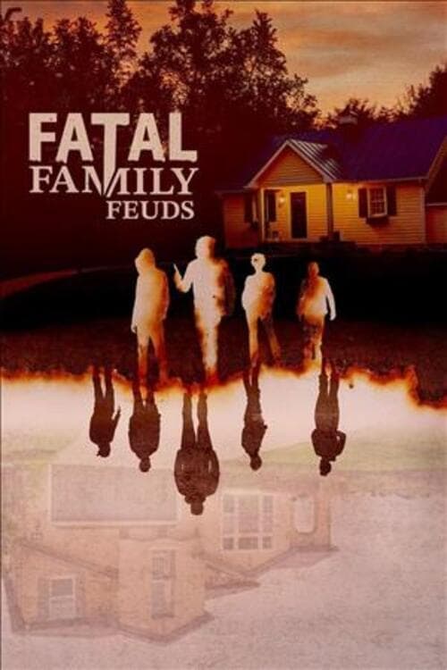 The poster features silhouettes of four figures standing before a house, with their reflections mirrored in the foreground. The warm, sepia-toned colors evoke a nostalgic yet eerie atmosphere, suggesting a classic family drama with underlying mystery.