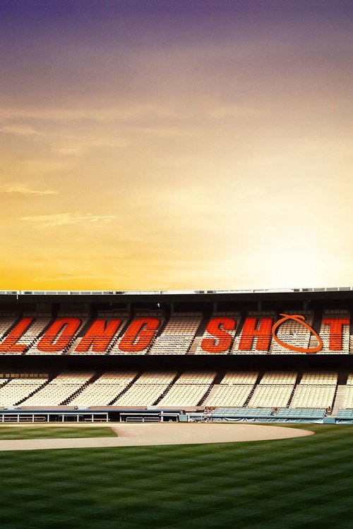 The movie poster for "Long Shot" features a vast stadium under a dramatic sunset sky, with the title prominently displayed in bold orange letters. The image evokes a sense of mystery and intrigue, suggesting a thriller or drama with a gripping narrative.
