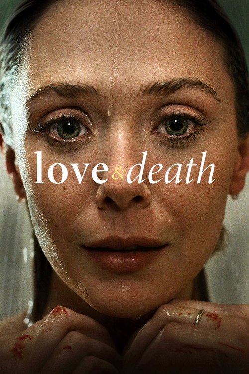 The poster features a close-up of a woman with intense, piercing eyes, her expression conveying deep emotion. The warm, golden tones of her skin contrast with the cool, muted background, creating a dramatic and mysterious atmosphere. The title "Love & Death" is elegantly displayed in white text, ...