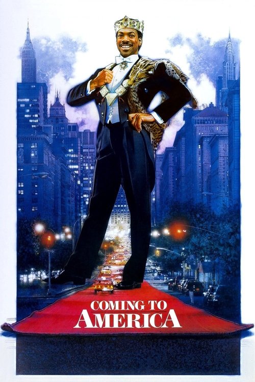 The poster features a regal king in a golden crown, exuding power and authority against a backdrop of a bustling New York City skyline at night. The warm red carpet beneath him contrasts with the cool blue tones of the city, creating a striking visual. The mood is one of regal anticipation, hinti...