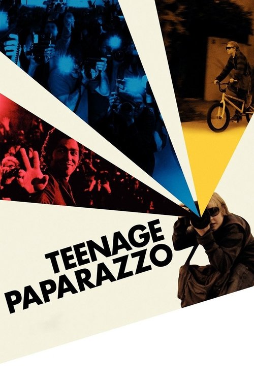 The poster features a dynamic composition with a central figure holding a microphone, surrounded by vibrant, overlapping scenes of teenagers in various settings. The colors are vivid, with deep blues, warm yellows, and reds creating a sense of energy and nostalgia. The mood is lively and youthful...