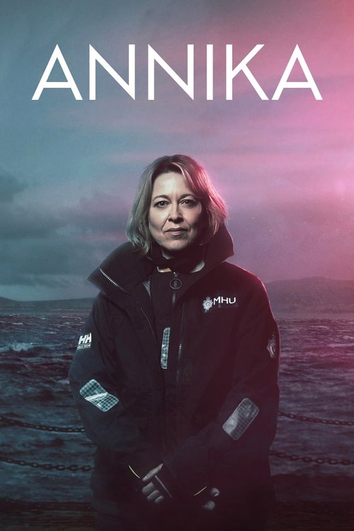 The poster features a woman in a dark jacket against a dramatic, twilight sky. The title "ANNIKA" is prominently displayed at the top. The mood is mysterious and atmospheric, suggesting a thriller or drama.