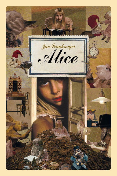 The poster features a collage of vintage-style images, including a woman in a hat, a clock, and various objects scattered across a textured background. The muted, sepia-toned palette evokes nostalgia and mystery, while the central image of a woman's face adds emotional depth. The overall mood is ...