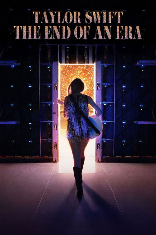 The poster features a silhouette of a woman in a dark dress walking toward a glowing doorway, symbolizing transition and mystery. The warm light contrasts with the cool blue tones, creating a dramatic and mysterious atmosphere.