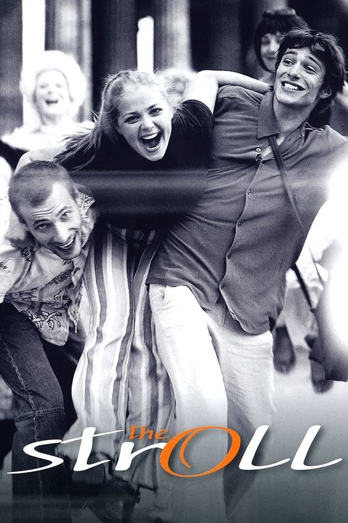 This black-and-white poster captures a joyful, chaotic scene of four people laughing and dancing, evoking a sense of fun and spontaneity. The warm orange text at the bottom adds a playful touch to the lively atmosphere.